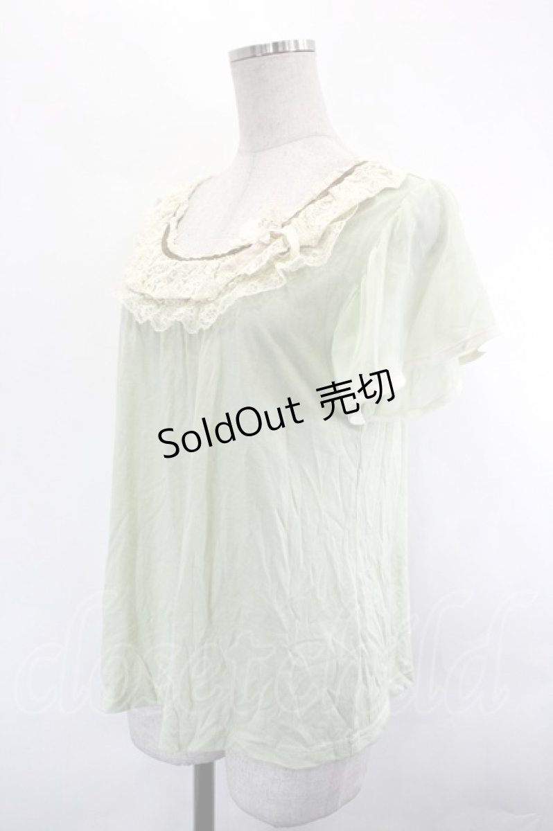 画像2: axes femme / フロントレースTシャツ M ミント I-26-07-12-013-AX-TO-SA-ZI (2)