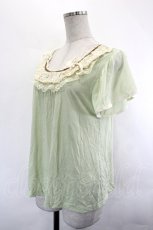 画像2: axes femme / フロントレースTシャツ M ミント I-26-07-12-013-AX-TO-SA-ZI (2)