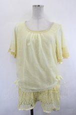 画像1: axes femme / レース×シフォントップス M イエロー I-26-07-12-017-AX-TO-SA-ZI (1)