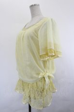 画像2: axes femme / レース×シフォントップス M イエロー I-26-07-12-017-AX-TO-SA-ZI (2)