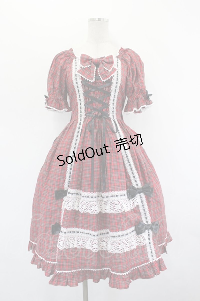 画像1: metamorphose / Dress up はしごレースリボンワンピース 1 レッド I-26-07-15-032-ME-OP-SA-ZI (1)