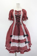 画像1: metamorphose / Dress up はしごレースリボンワンピース 1 レッド I-26-07-15-032-ME-OP-SA-ZI (1)
