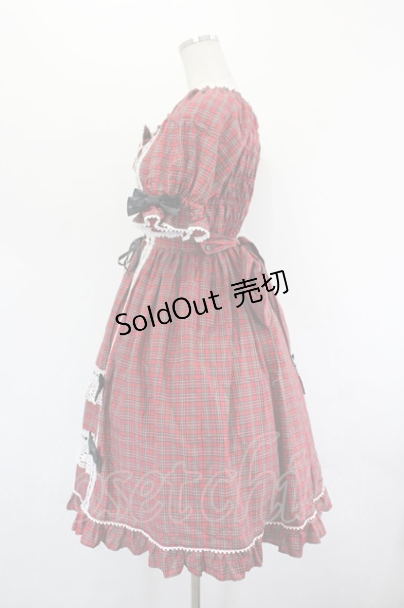 画像2: metamorphose / Dress up はしごレースリボンワンピース 1 レッド I-26-07-15-032-ME-OP-SA-ZI (2)