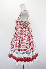 画像2: Angelic Pretty / Cherry Jam Labelジャンパースカート  ホワイト I-26-07-15-035-AP-OP-SA-ZI (2)