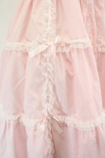 画像6: metamorphose / 【プラスサイズ】シャーリングティアードジャンパースカート 1 ピンク I-26-07-15-036-ME-OP-SA-ZI (6)