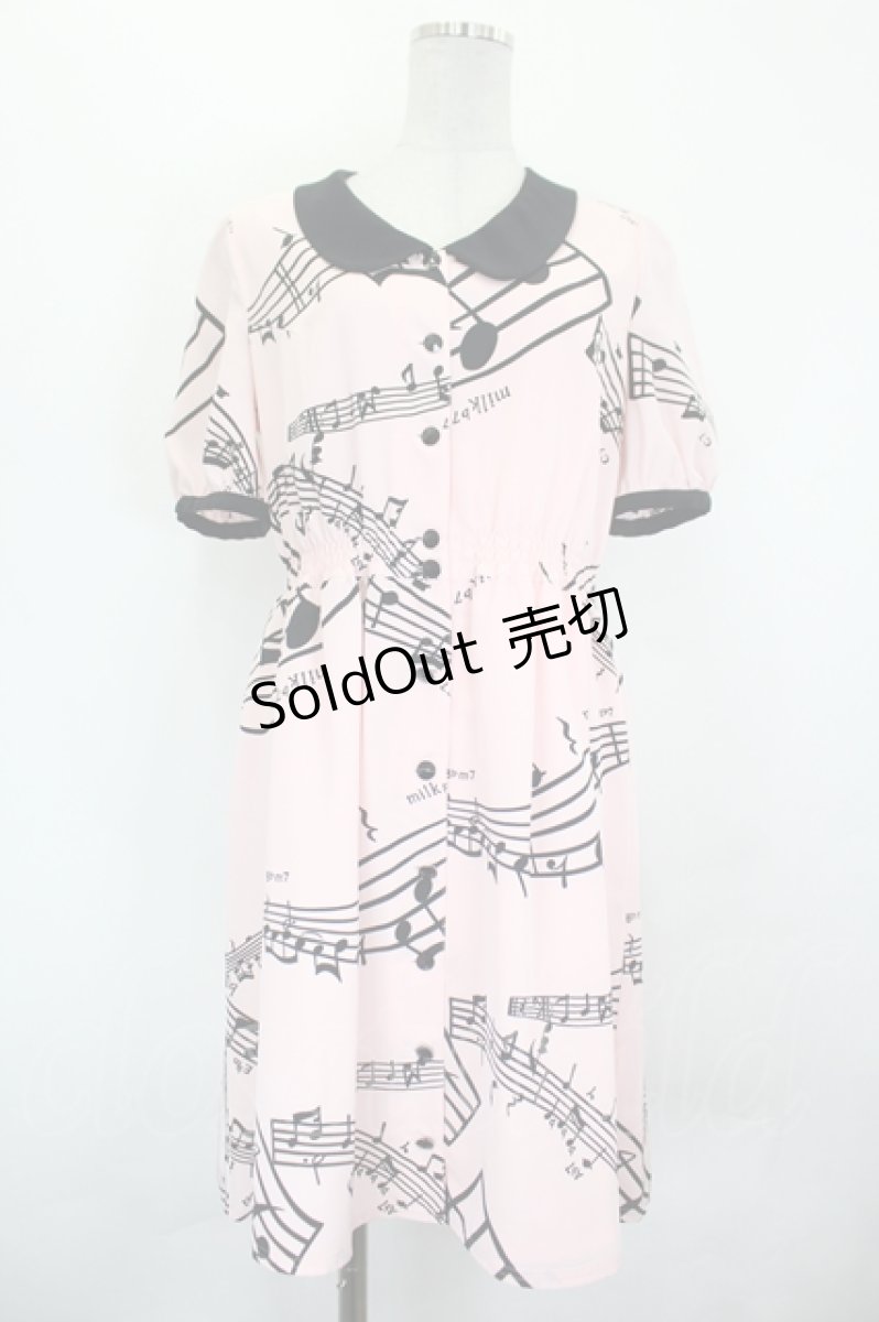 画像1: MILK / Swing Noteワンピース  ピンク I-26-07-15-054-ML-OP-SA-ZI (1)