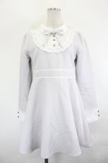 画像1: evelyn / レースラウンドフリルワンピース  グレーＸ白 I-26-07-15-059-LO-OP-SA-ZI (1)