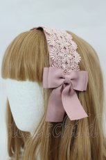 画像1: m petit by misako / TT*AMレースカチューシャ  ピンク I-26-07-15-099-LO-AC-SA-ZI (1)