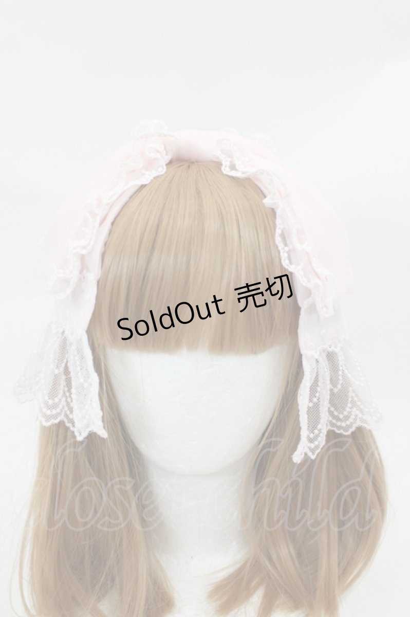 画像1: Angelic Pretty / DotチュールRibbonカチューシャ  ピンク I-26-07-15-103-AP-AC-SA-ZI (1)