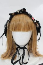 画像2: metamorphose / Wonder Card Alice あみあげヘッドドレス  ブラック I-26-07-15-104-ME-AC-SA-ZI (2)