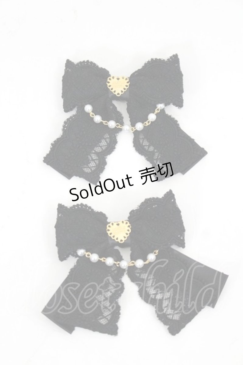 画像1: Angelic Pretty / パールリボンクリップセット  黒Ｘ白 I-26-07-15-121-AP-AC-SA-ZI (1)