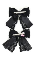 画像2: Angelic Pretty / パールリボンクリップセット  黒Ｘ白 I-26-07-15-121-AP-AC-SA-ZI (2)