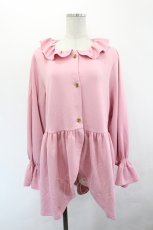 画像1: virally / 星名桜子/フリルロングカーデ LL 淡桃 I-26-07-15-013-LO-TO-TE-ZI (1)