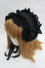 画像1: Vallee lys / Lace Enchantment Headdress  黒 I-26-07-15-150-GO-AC-SA-ZI (1)