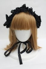 画像2: Vallee lys / Lace Enchantment Headdress  黒 I-26-07-15-150-GO-AC-SA-ZI (2)