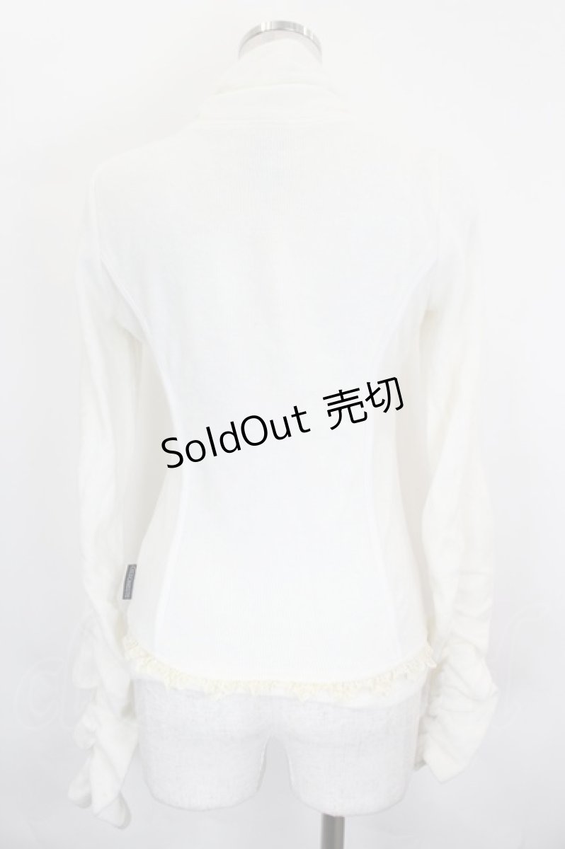 画像2: Ozz oneste / 茨刺繍ハイネックスナップボタンニットトップス  白Ｘ黒 I-26-07-18-035-OO-TO-SA-ZI (2)