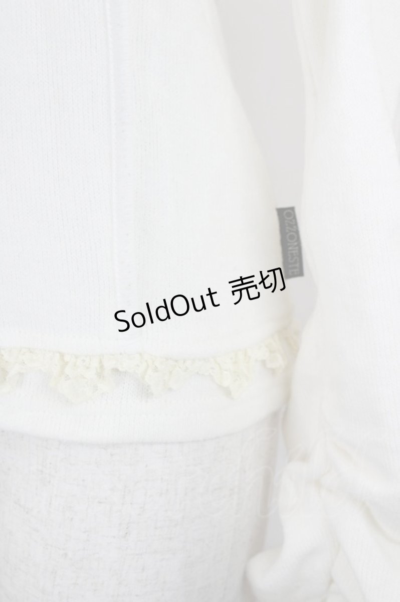 画像3: Ozz oneste / 茨刺繍ハイネックスナップボタンニットトップス  白Ｘ黒 I-26-07-18-035-OO-TO-SA-ZI (3)