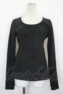 Ozz oneste / 裾薔薇刺繍カットソー 黒Xゴールド I-26-07-18-042-OO