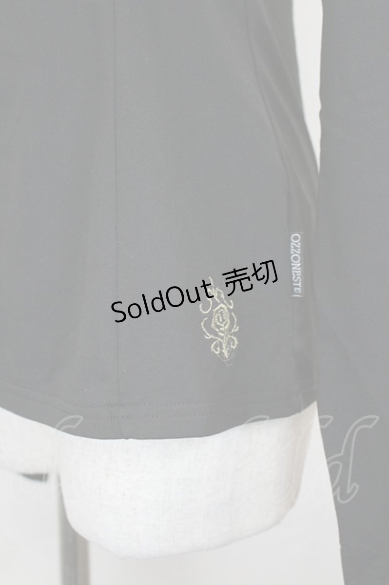 画像3: Ozz oneste / 裾薔薇刺繍カットソー  黒Ｘゴールド I-26-07-18-042-OO-TO-SA-ZI (3)