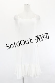 Ozz oneste / 裾シフォン&レースキャミワンピース 白 I-26-07-18-085