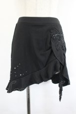 画像1: Ozz On / 蝶ビーズ刺繍スカート  黒 I-26-07-18-100-OO-SK-SA-ZI (1)