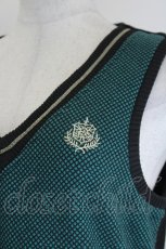 画像3: Ozz Croce / エンブレム刺繍入り格子柄ニットベスト  グリーン×黒 I-26-07-18-029-OO-TO-TE-ZI (3)
