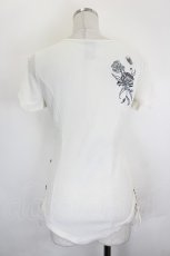 画像2: Ozz oneste / 刺繍入りスピンドルリブトップス  オフ I-26-07-18-032-OO-BL-TE-ZI (2)