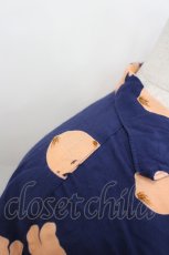 画像5: PINK HOUSE / キューピー総柄半袖ブラウス  紺 I-26-07-19-034-LO-BL-SA-ZI (5)