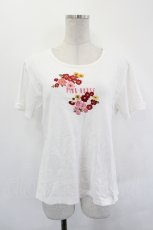 画像1: PINK HOUSE / 梅刺繍Tシャツ  白ＸピンクＸ赤 I-26-07-19-042-LO-TO-SA-ZI (1)