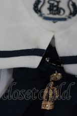 画像2: Amavel / Crown Emblemスクエアセーラーブラウス  白ｘ紺 I-26-07-19-054-CA-BL-SA-ZI (2)
