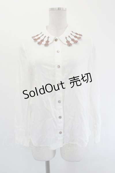 Jane Marple / バイオリンエンブロイダリーカラーのブラウス M