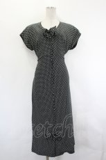 画像1: INGEBORG / ドットリボン半袖ワンピース  黒Ｘ白 I-26-07-19-075-LO-OP-SA-ZI (1)
