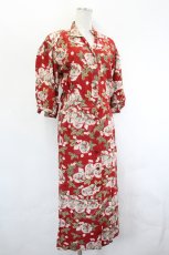 画像4: PINK HOUSE / いちごジャム総柄長袖ワンピース  赤Ｘ白Ｘ緑 I-26-07-19-077-LO-OP-SA-ZI (4)