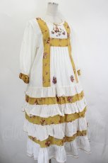 画像4: PINK HOUSE / 刺繍&パッチワークワンピース  ホワイト×カラシ I-26-07-19-083-LO-OP-SA-ZI (4)