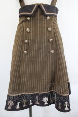 画像4: Amavel / 魔法のチェス刺繍サス付スカート  ブラウン I-26-07-19-084-CA-SK-SA-ZI (4)