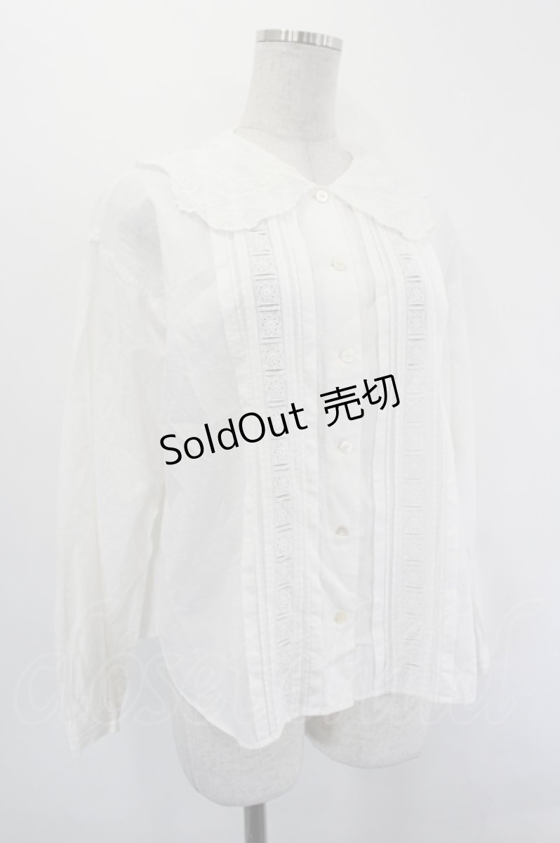 画像3: Jane Marple Dans Le Salon / Grape embroideryカラーブラウス M ホワイト I-26-07-19-009-JM-BL-SA-ZI (3)