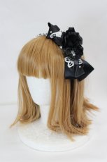 画像1: Anges et Demons / ローズリボンカチューシャ  黒Ｘ白 I-26-07-19-113-GO-AC-SA-ZI (1)