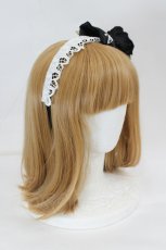 画像2: Anges et Demons / ローズリボンカチューシャ  黒Ｘ白 I-26-07-19-113-GO-AC-SA-ZI (2)