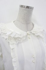 画像4: Ank Rouge / ハシゴリボンレース衿ブラウス  白 I-26-07-19-002-CA-BL-SA-ZI (4)