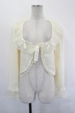 画像1: m petit by misako / AOK*フリルレースカーディガン  生成り I-26-07-19-021-LO-TO-SA-ZI (1)