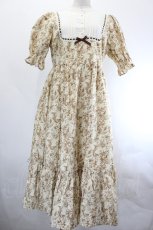 画像1: m petit by misako / AM*トワルドジュイワンピース M ベージュ I-26-07-21-041-LO-OP-SA-ZI (1)