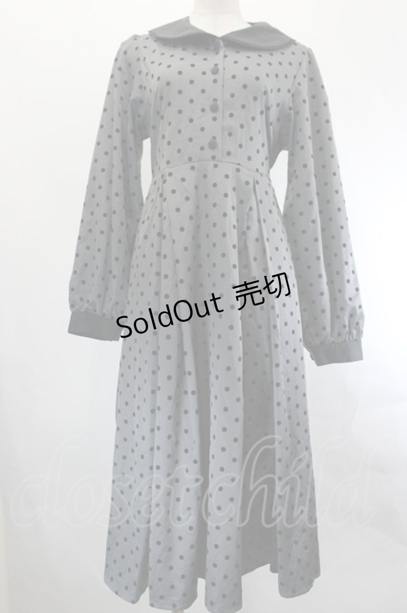 画像1: m petit by misako / AOKドットフロッキーワンピース M グレー I-26-07-21-042-LO-OP-SA-ZI (1)