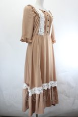 画像3: Favorite / スカラップレース半袖ワンピース  ブラウンＸ白 I-26-07-21-046-LO-OP-SA-ZI (3)