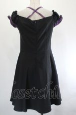 画像2: DARK IN LOVE / Harajuku purple cross sweet cool rebel dress M 黒×パープル I-26-07-21-071-PU-OP-TE-ZI (2)