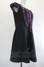 画像3: DARK IN LOVE / Harajuku purple cross sweet cool rebel dress M 黒×パープル I-26-07-21-071-PU-OP-TE-ZI (3)