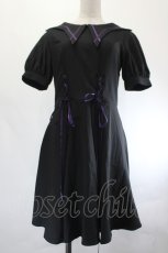 画像1: DARK IN LOVE / Magic girl purple line trims mini dress ワンピース  黒×パープル I-26-07-21-072-PU-OP-TE-ZI (1)