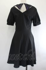 画像2: DARK IN LOVE / Magic girl purple line trims mini dress ワンピース  黒×パープル I-26-07-21-072-PU-OP-TE-ZI (2)