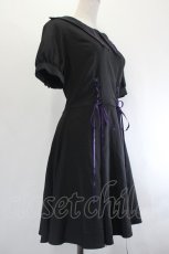 画像3: DARK IN LOVE / Magic girl purple line trims mini dress ワンピース  黒×パープル I-26-07-21-072-PU-OP-TE-ZI (3)