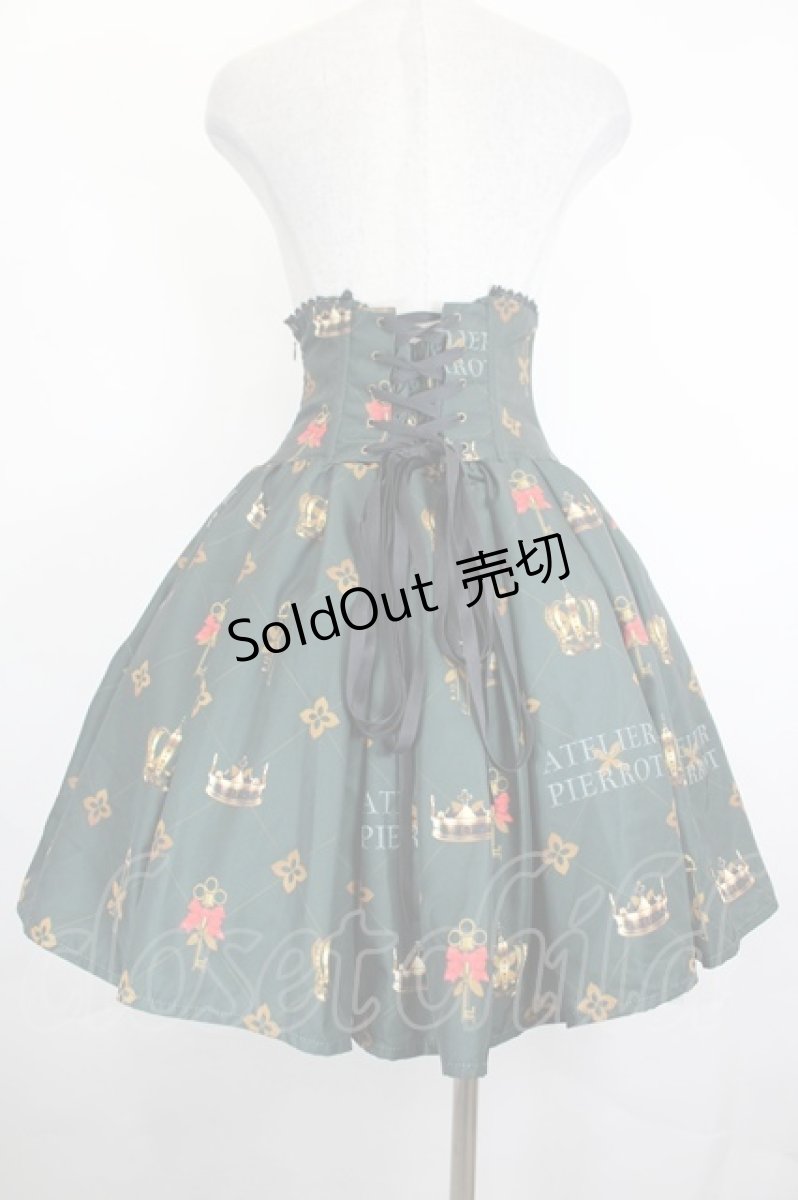 画像2: ATELIER PIERROT / Royal Crownコルセットスカート  グリーン I-26-07-21-094-EL-SK-TE-ZI (2)