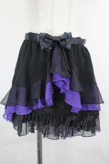 画像1: h.Jelly HONEY / 蝶×リングラメプリントフリルシフォンスカート  黒×パープル I-26-07-21-097-HN-SK-TE-ZI (1)